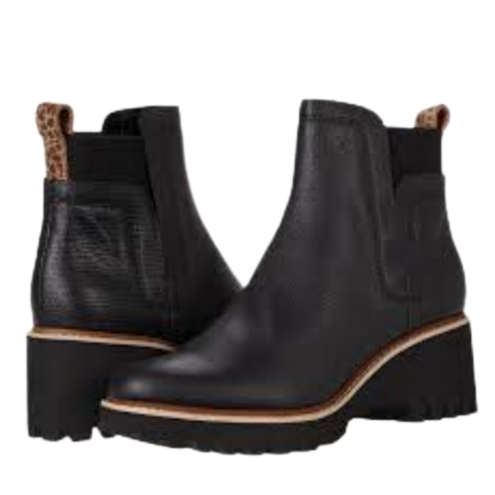 Dolce Vita Women's Black Huey H20 Waterproof Leather Bootie Size 8.5